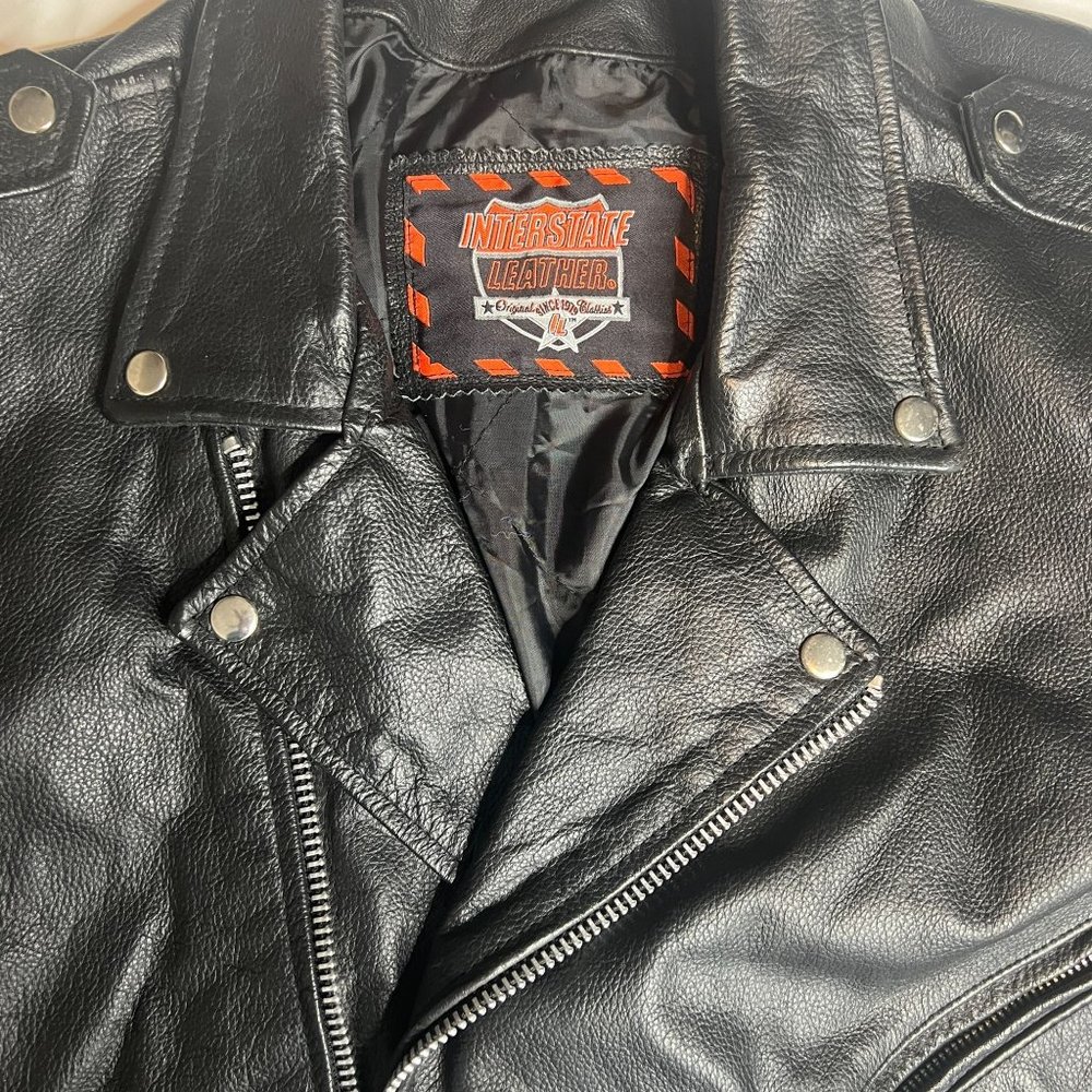 Interstate Leather Men's Motorcycle Leather Jacket Size 54 (XL) - Picture 4 of 16